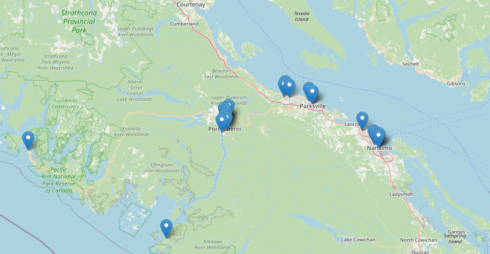 Map of Central Vancouver Island