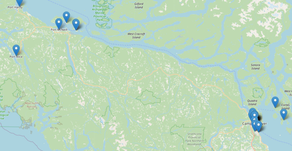 Map of North Vancouver Island